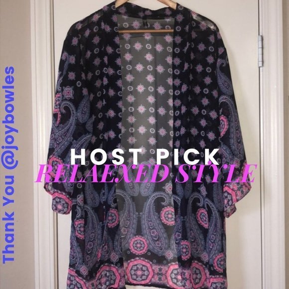Sheer Spring Printed Wrap/Kimono - Picture 1 of 9